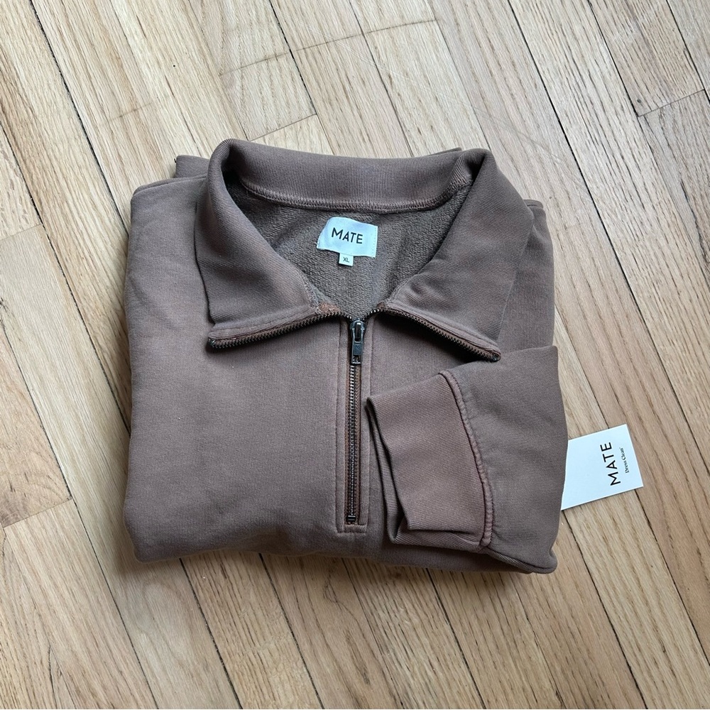 MATE the Label Brown Quarter-Zip Sweatshirt